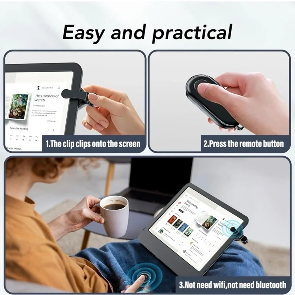 NEW Remote Page Turner for Kindle, iPad & Tablets – Wireless Reading Clicker